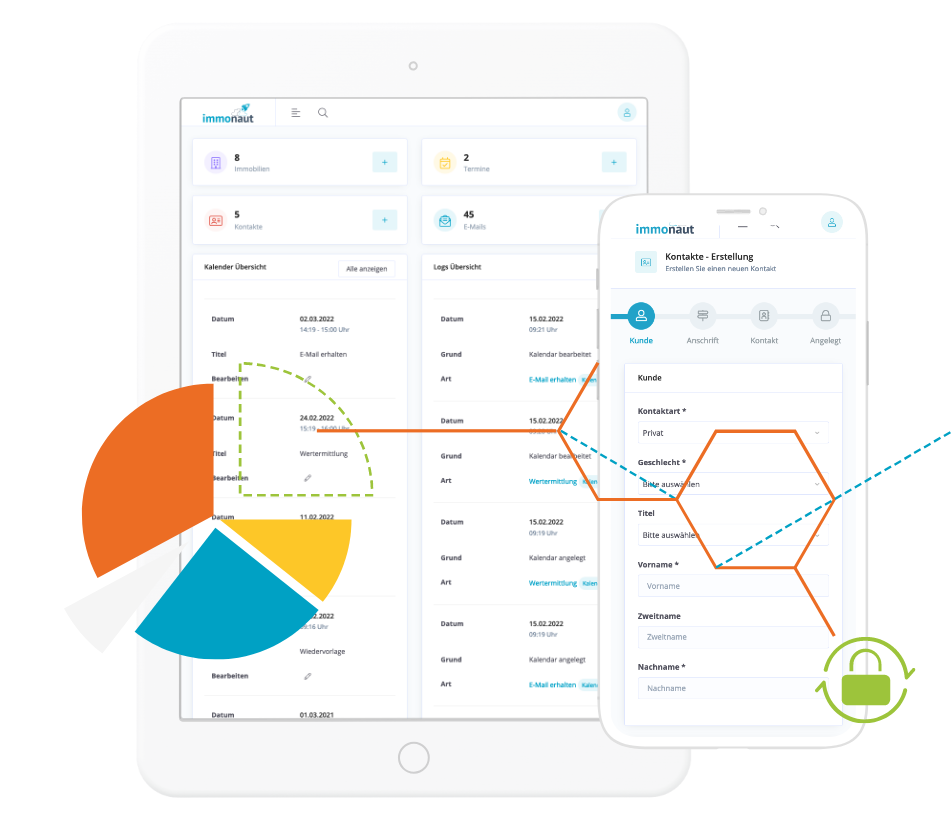 Immonaut Dashboard auf Tablet und Smartphone