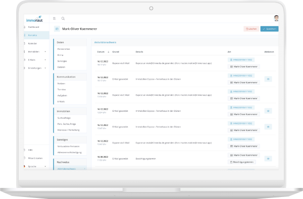 software für makler immobilienverwaltung cloud software matching immonaut aktivitaetsprotokoll nachweis