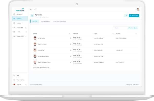 software für makler immobilienverwaltung cloud software matching immonaut kontakte verwalten