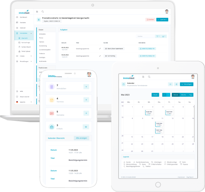 software für makler immobilienverwaltung cloud software matching immonaut termine desktop