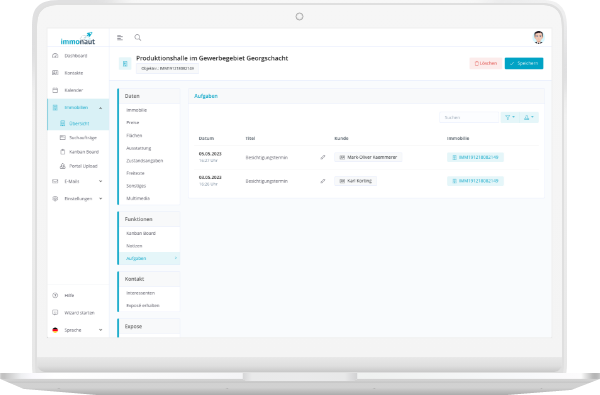 software für makler immobilienverwaltung cloud software matching immonaut termine cloud